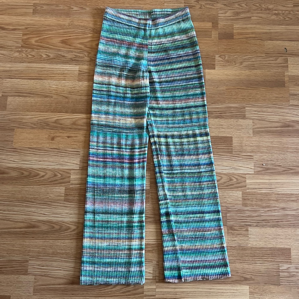 Paloma Wool Fabia Multicolor Kiwi Green Knit Pants Size M